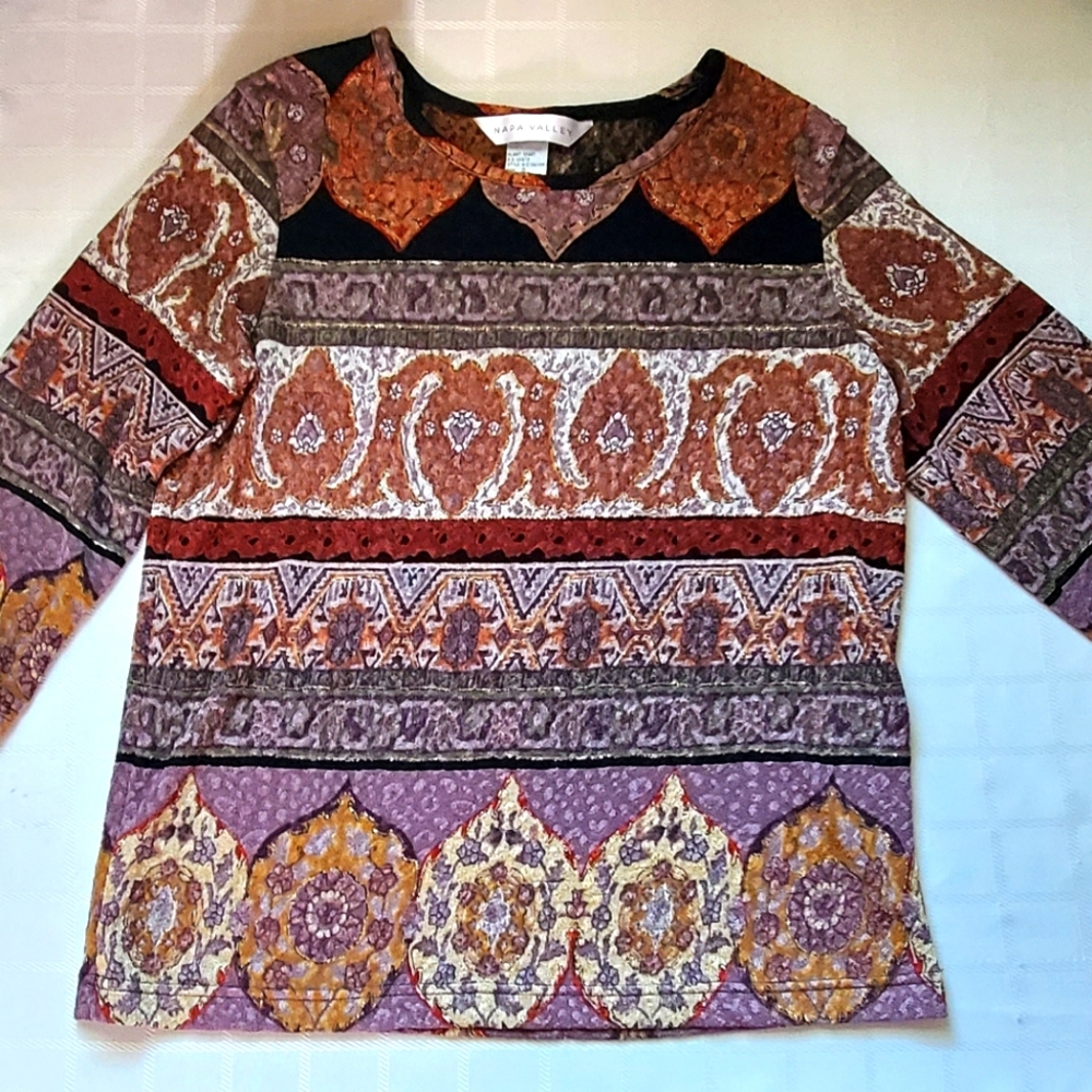 🦜 2/$10  Napa Valley Multicolor Top.Small.